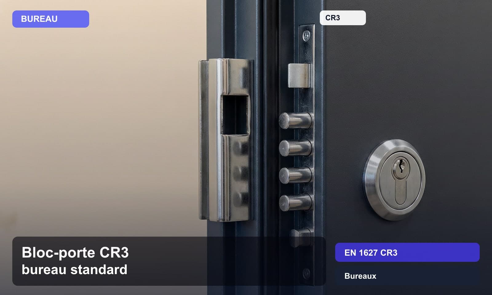 Photo bloc-porte cr3 bureau standard norme EN 1627 CR3 pour Bureaux