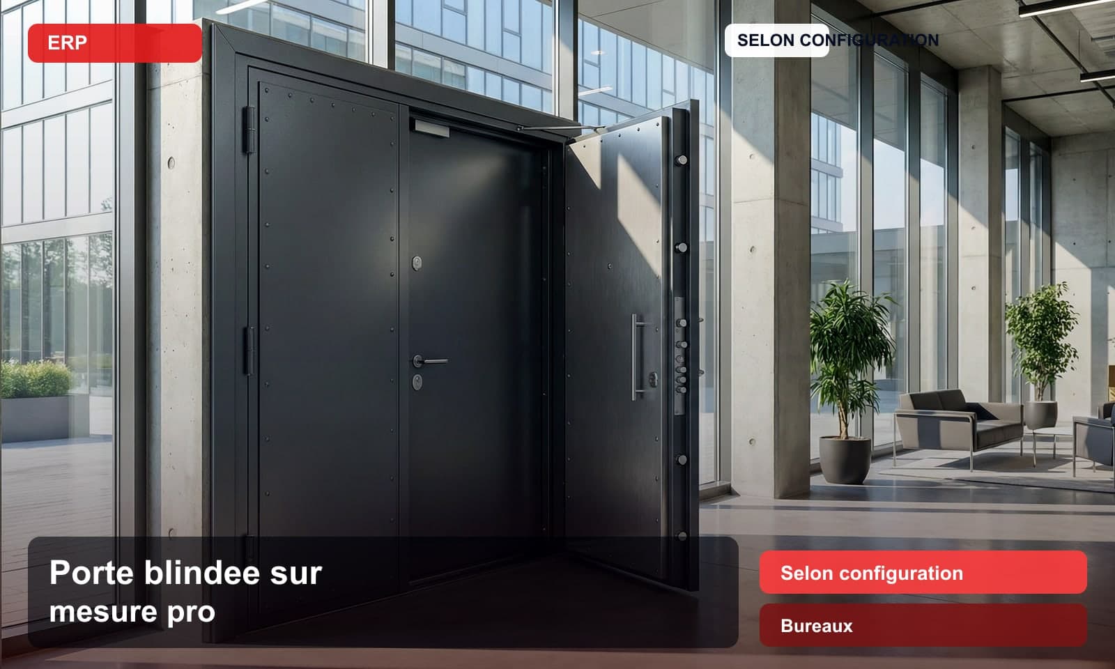 Photo porte blindee sur mesure pro norme Selon configuration pour Bureaux