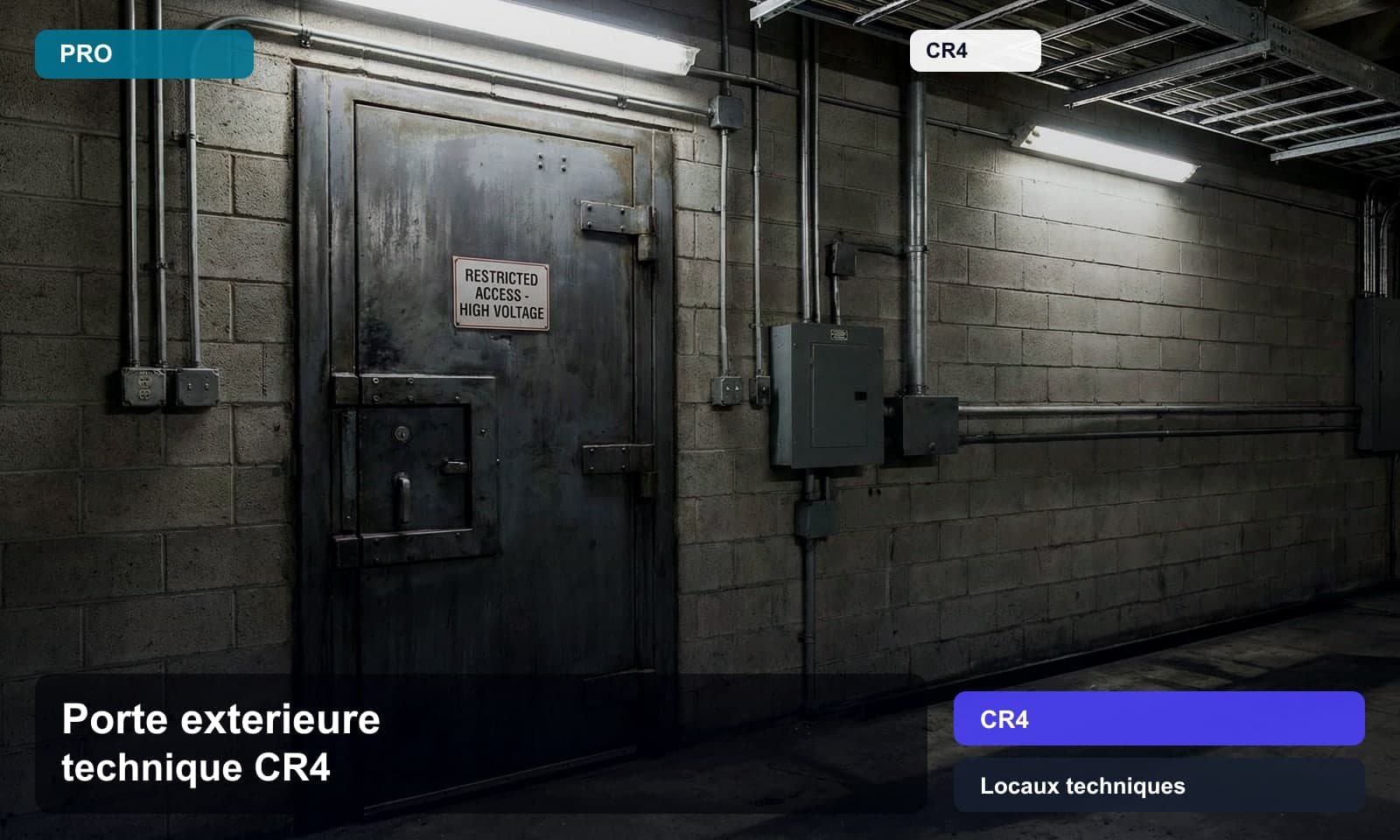 Photo porte exterieure technique cr4 norme CR4 pour Locaux techniques